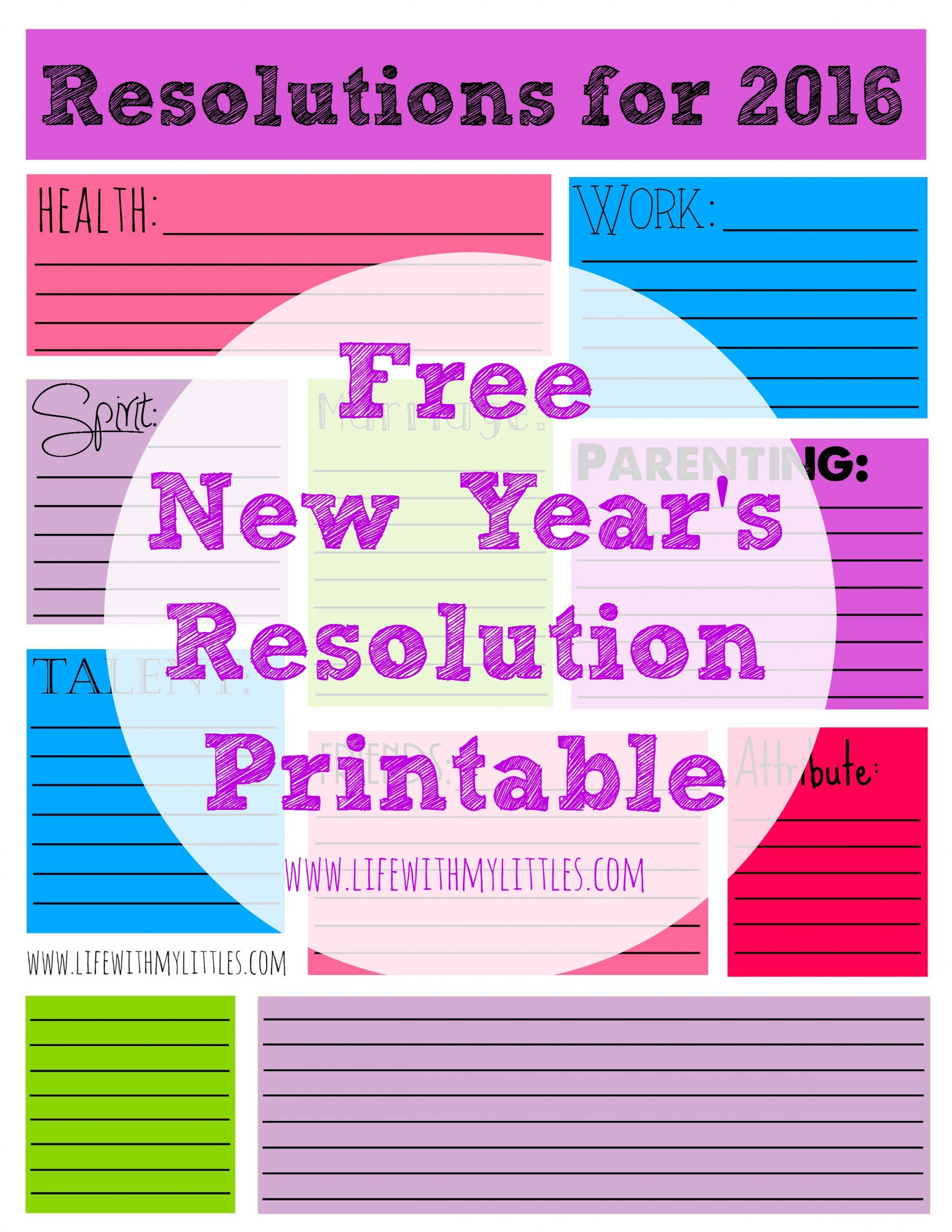 New Year s Resolution Printable For 2016