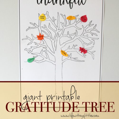 This free giant printable gratitude tree is such a great visual representation of gratitude in November! Print it off and count down the days to Thanksgiving! Perfect for kids of all ages and adults!