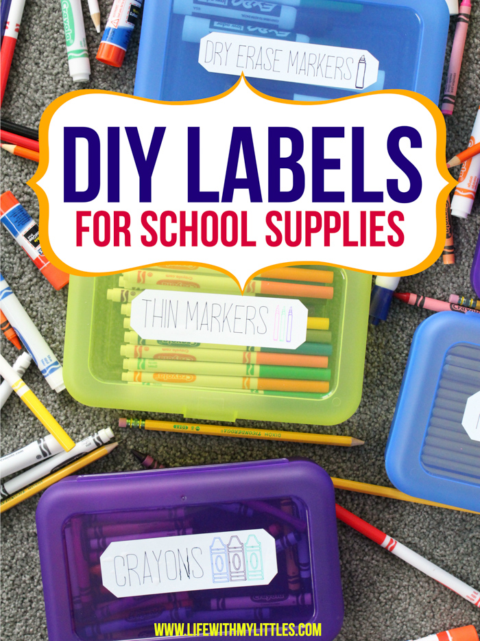 DIY Labels for School Supplies - Life With My Littles